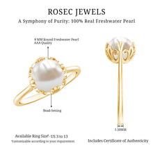 Load image into Gallery viewer, Cultured 7.4 Carat Freshwater Pearl Solitaire Engagement Ring