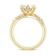 Load image into Gallery viewer, 3 Carat Asscher Cut Moissanite Solitaire Engagement Ring in Petal Prong Setting