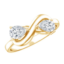 Load image into Gallery viewer, Lab Grown Diamond Toi Et Moi Promise Ring with Infinity Knot