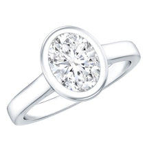 Load image into Gallery viewer, Certified 6X8 MM Lab Grown Diamond Bezel Set Engagement Ring