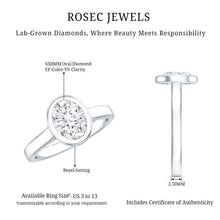 Load image into Gallery viewer, Certified 6X8 MM Lab Grown Diamond Bezel Set Engagement Ring