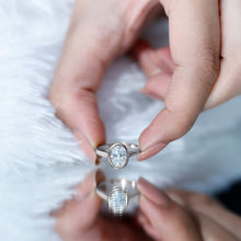 Load image into Gallery viewer, Certified 6X8 MM Lab Grown Diamond Bezel Set Engagement Ring