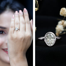 Load image into Gallery viewer, Certified 6X8 MM Lab Grown Diamond Bezel Set Engagement Ring