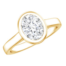 Load image into Gallery viewer, Certified 6X8 MM Lab Grown Diamond Bezel Set Engagement Ring