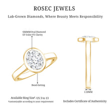Load image into Gallery viewer, Certified 6X8 MM Lab Grown Diamond Bezel Set Engagement Ring