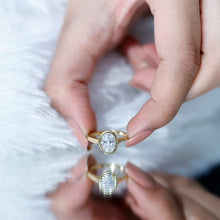 Load image into Gallery viewer, Certified 6X8 MM Lab Grown Diamond Bezel Set Engagement Ring