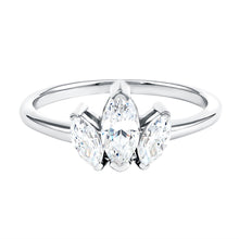 Load image into Gallery viewer, Marquise Cut Lab Grown Diamond 3 Stone Engagement Ring