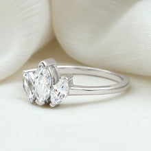 Load image into Gallery viewer, Marquise Cut Lab Grown Diamond 3 Stone Engagement Ring
