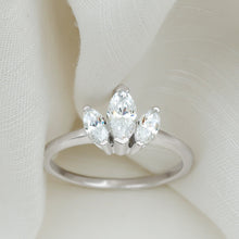 Load image into Gallery viewer, Marquise Cut Lab Grown Diamond 3 Stone Engagement Ring