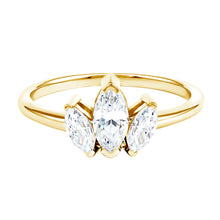 Load image into Gallery viewer, Marquise Cut Lab Grown Diamond 3 Stone Engagement Ring
