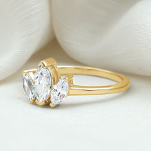 Load image into Gallery viewer, Marquise Cut Lab Grown Diamond 3 Stone Engagement Ring