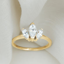 Load image into Gallery viewer, Marquise Cut Lab Grown Diamond 3 Stone Engagement Ring