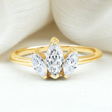 Load image into Gallery viewer, Marquise Cut Lab Grown Diamond 3 Stone Engagement Ring