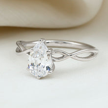Load image into Gallery viewer, Lab Grown Diamond Pear Engagement Ring with Infinity Band
