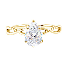 Load image into Gallery viewer, Lab Grown Diamond Pear Engagement Ring with Infinity Band