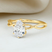 Load image into Gallery viewer, Lab Grown Diamond Pear Engagement Ring with Infinity Band