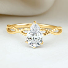Load image into Gallery viewer, Lab Grown Diamond Pear Engagement Ring with Infinity Band