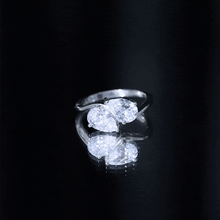 Load image into Gallery viewer, 6X8 MM Pear Shaped Lab Grown Diamond Two Stone Engagement Ring