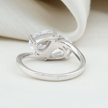 Load image into Gallery viewer, 6X8 MM Pear Shaped Lab Grown Diamond Two Stone Engagement Ring