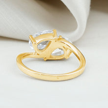 Load image into Gallery viewer, 6X8 MM Pear Shaped Lab Grown Diamond Two Stone Engagement Ring