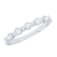 Load image into Gallery viewer, Real Diamond Stackable Eternity Ring with Beaded Details