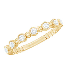 Load image into Gallery viewer, Real Diamond Stackable Eternity Ring with Beaded Details