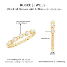 Load image into Gallery viewer, Real Diamond Stackable Eternity Ring with Beaded Details