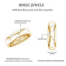 Load image into Gallery viewer, Scatter Moissanite Wedding Wide Band Ring