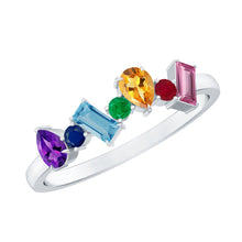 Load image into Gallery viewer, Natural Multi Gemstone Promise Ring for Women