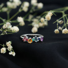 Load image into Gallery viewer, Natural Multi Gemstone Promise Ring for Women