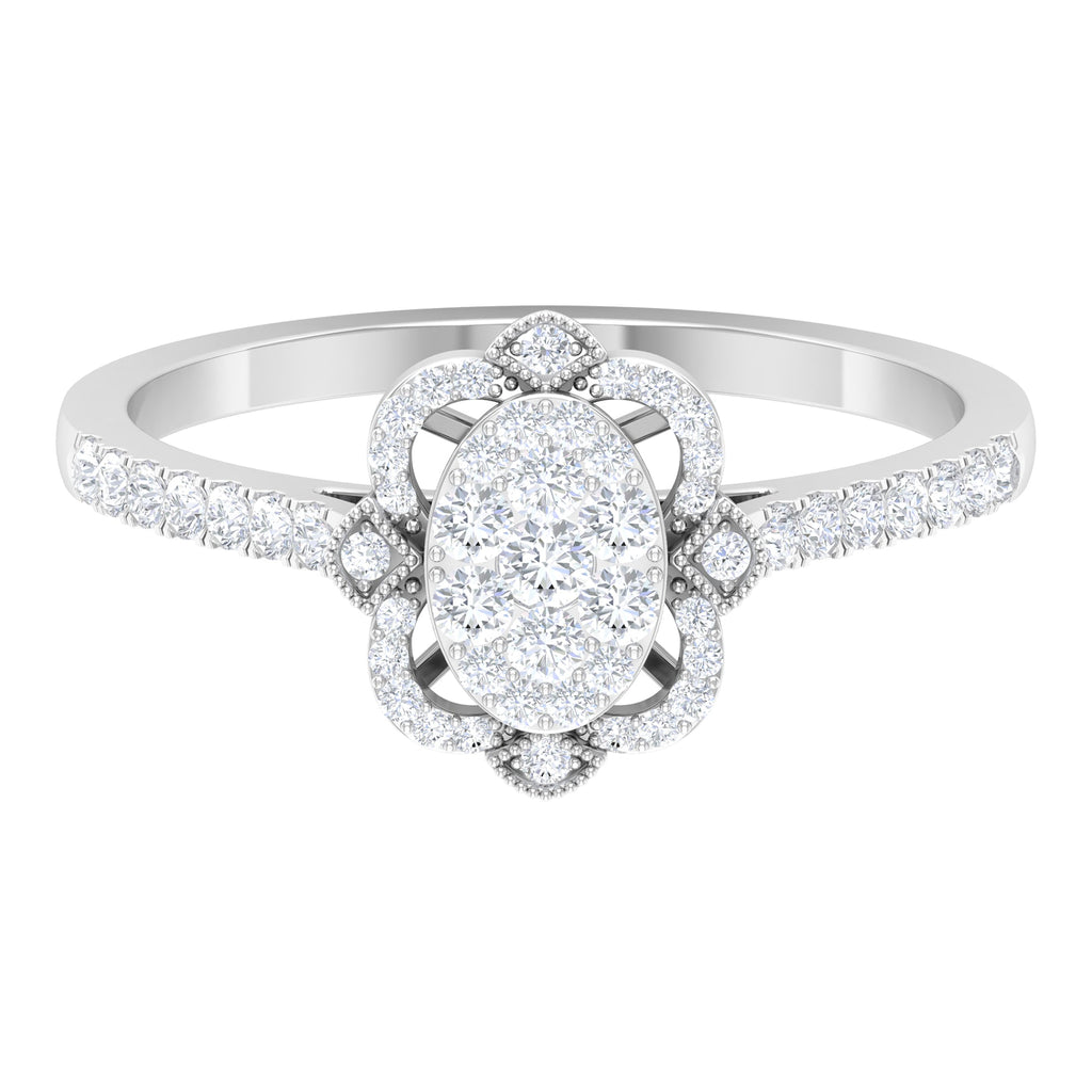 3/4 CT Diamond Solitaire Illusion Art Deco Ring