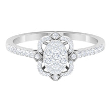 Load image into Gallery viewer, 3/4 CT Diamond Solitaire Illusion Art Deco Ring