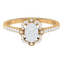Load image into Gallery viewer, 3/4 CT Diamond Solitaire Illusion Art Deco Ring