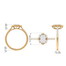 Load image into Gallery viewer, 3/4 CT Diamond Solitaire Illusion Art Deco Ring