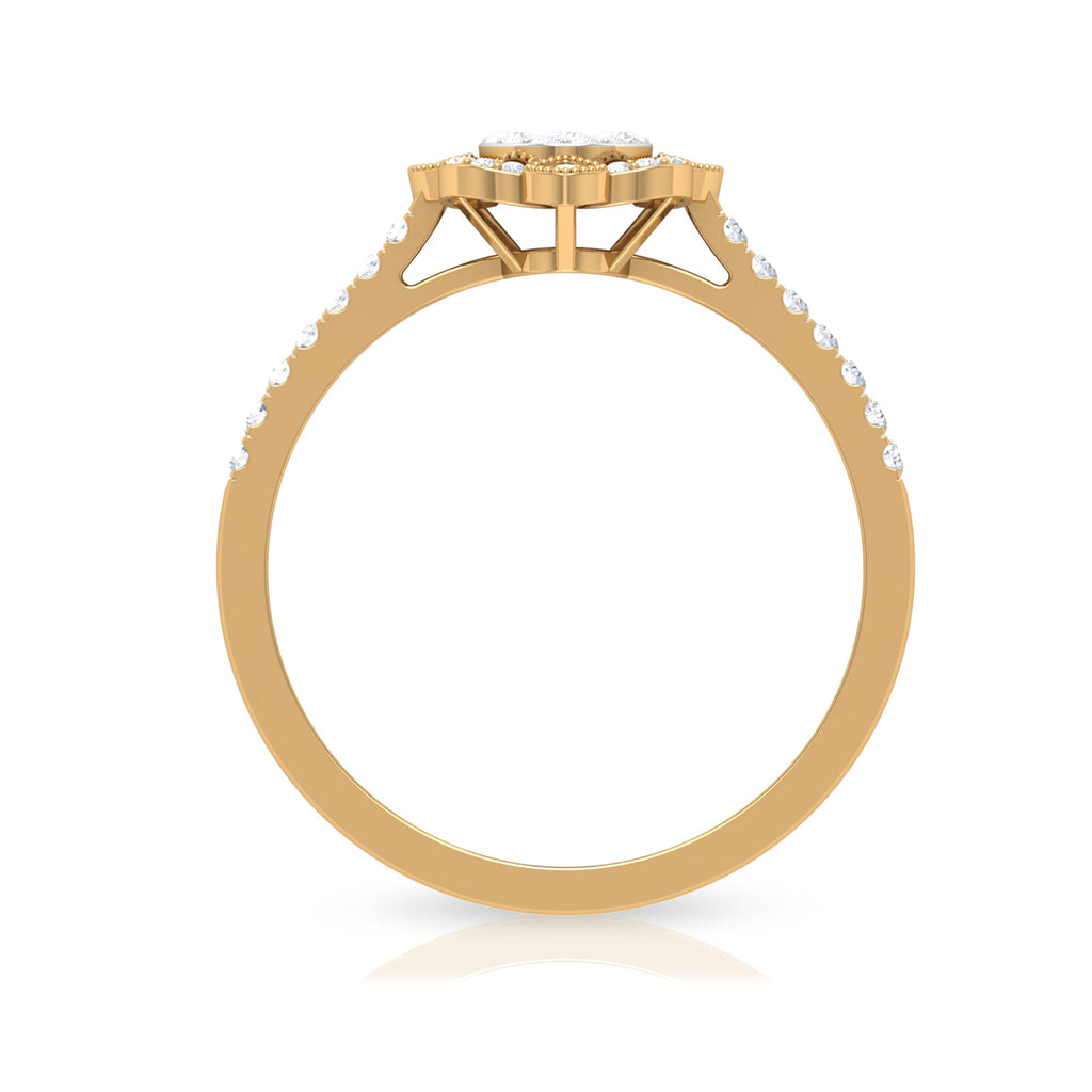 3/4 CT Diamond Solitaire Illusion Art Deco Ring