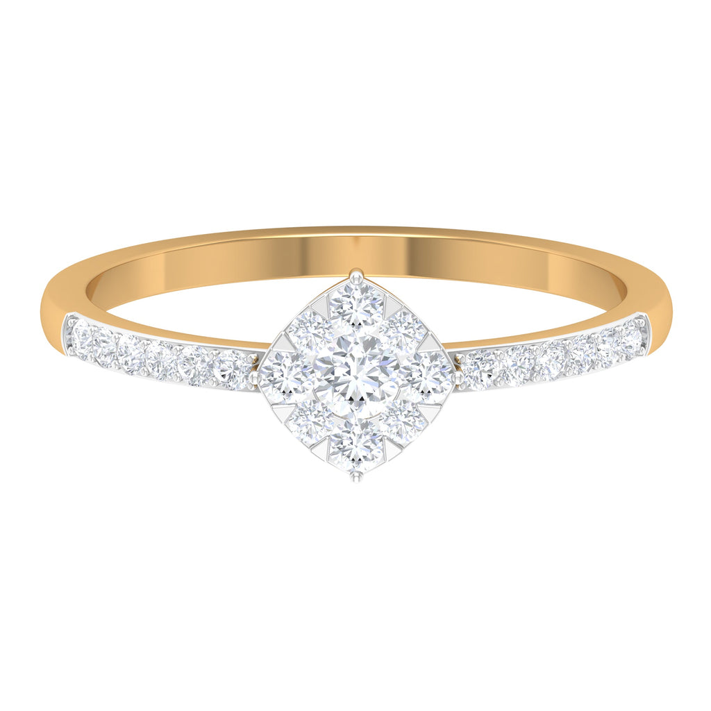 Certified Diamond Engagement Ring in Illusion Setting