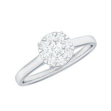 Load image into Gallery viewer, Natural Diamond Promise Ring in Illusion Set