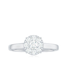 Load image into Gallery viewer, Natural Diamond Promise Ring in Illusion Set