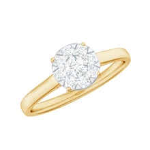 Load image into Gallery viewer, Natural Diamond Promise Ring in Illusion Set