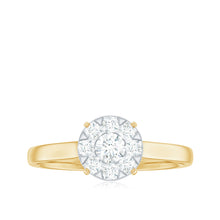 Load image into Gallery viewer, Natural Diamond Promise Ring in Illusion Set