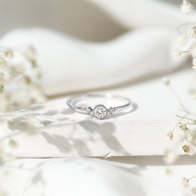 Load image into Gallery viewer, Minimal Diamond Promise Ring in Bezel Setting