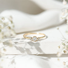 Load image into Gallery viewer, Minimal Diamond Promise Ring in Bezel Setting