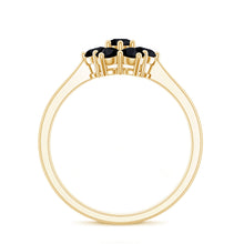 Load image into Gallery viewer, Genuine Black Onyx Flower Engagement Ring With Certificate