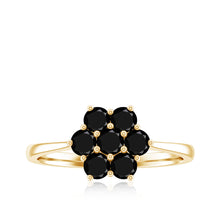 Load image into Gallery viewer, Genuine Black Onyx Flower Engagement Ring With Certificate