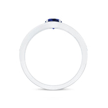 Load image into Gallery viewer, 1 CT Created Blue Sapphire and Diamond Classic Engagement Ring