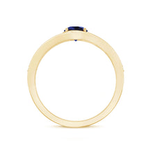 Load image into Gallery viewer, 1 CT Created Blue Sapphire and Diamond Classic Engagement Ring