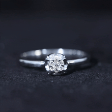 Load image into Gallery viewer, Round Shape Diamond Promise Ring in Illusion Setting