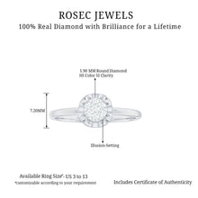 Load image into Gallery viewer, Round Shape Diamond Promise Ring in Illusion Setting