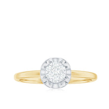 Load image into Gallery viewer, Round Shape Diamond Promise Ring in Illusion Setting