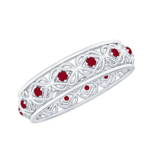 Load image into Gallery viewer, Natural Ruby Celtic Knot Wedding Band for Women